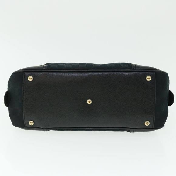 GUCCI GG Canvas Web Sherry Line Hand Bag Black Red Green Auth 51850 - Picture 5 of 16